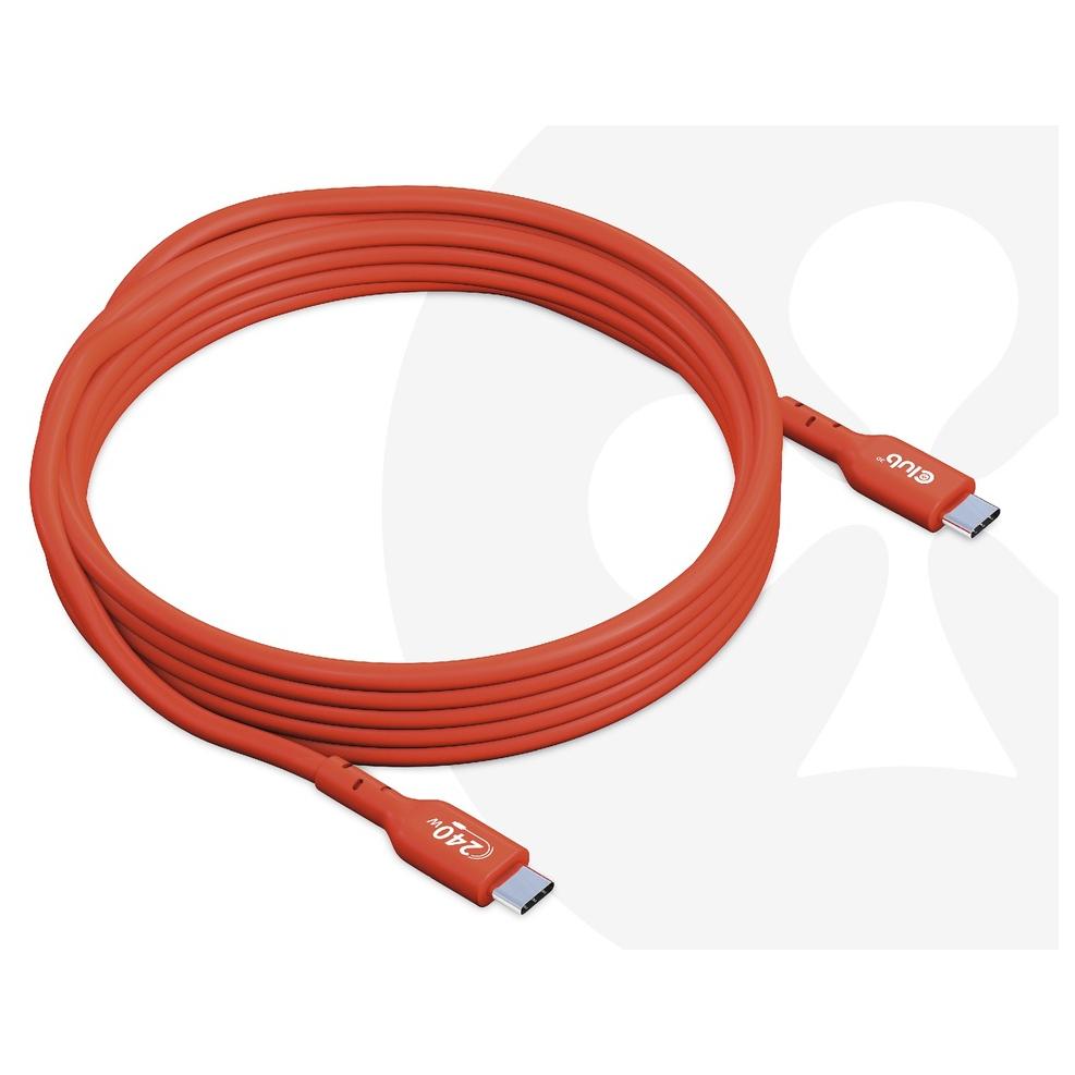 Cable USB-C Club 3D CAC-1515, 4 m, Naranja