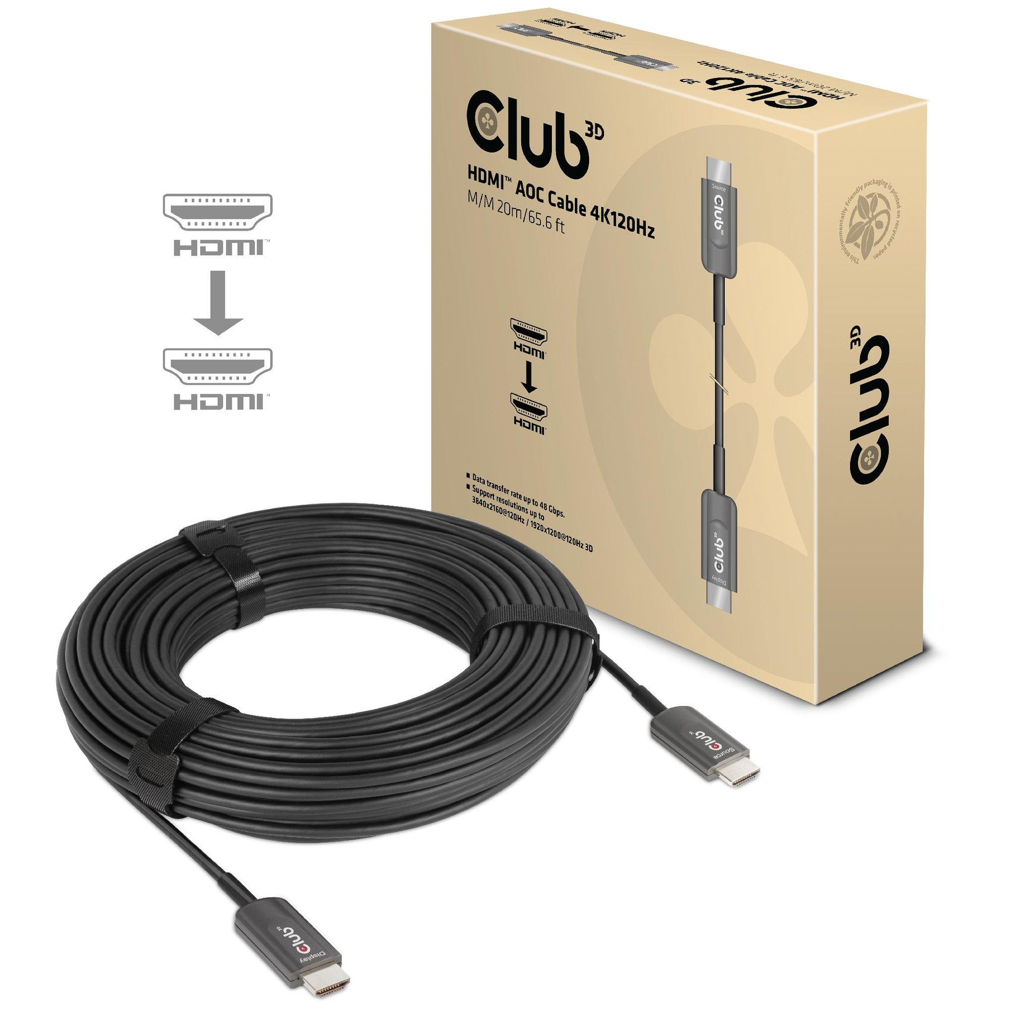 Club 3D CAC-1379 20ft HDMI Cable, Type A (Standard), Black