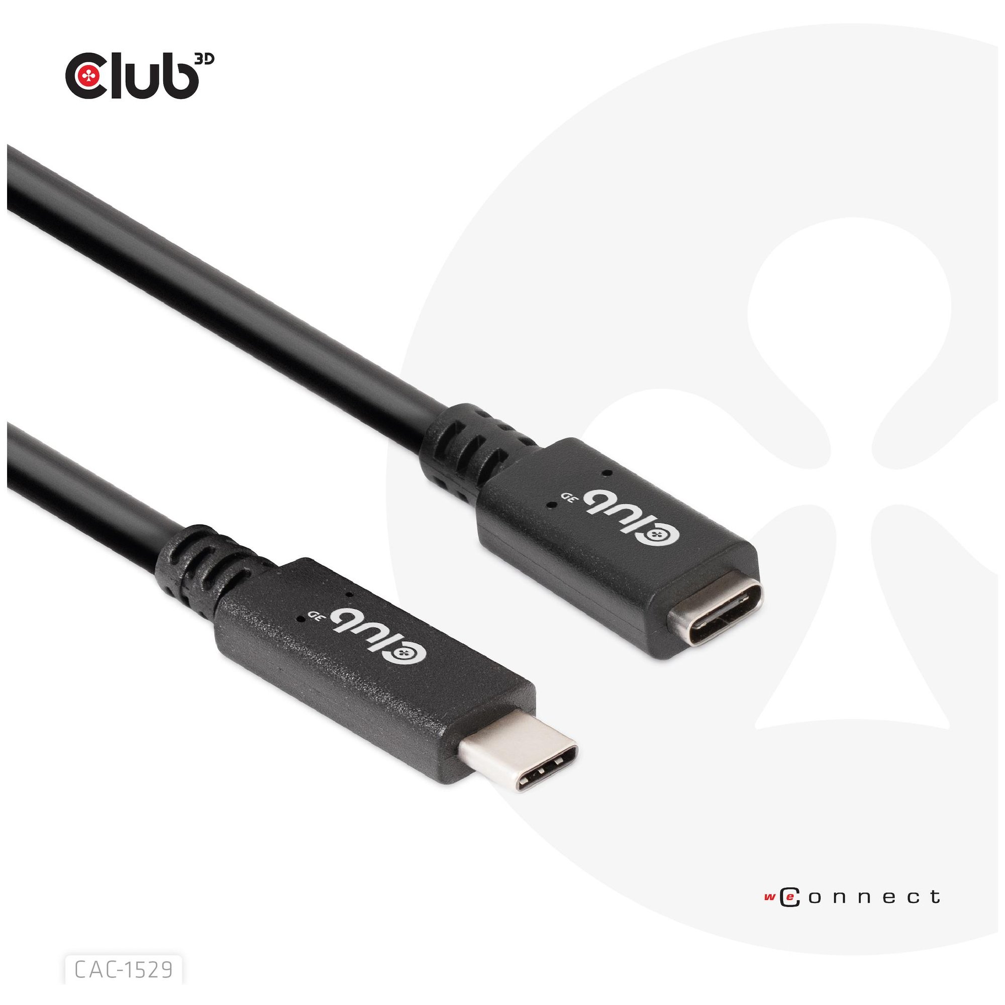 Club 3D USB-C Cable - 2m, USB 3.2 Gen 1 (3.1 Gen 1), Black