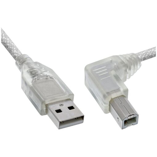 InLine USB Cable 0.5m A to B, 0.48 Gbit/s, Transparent