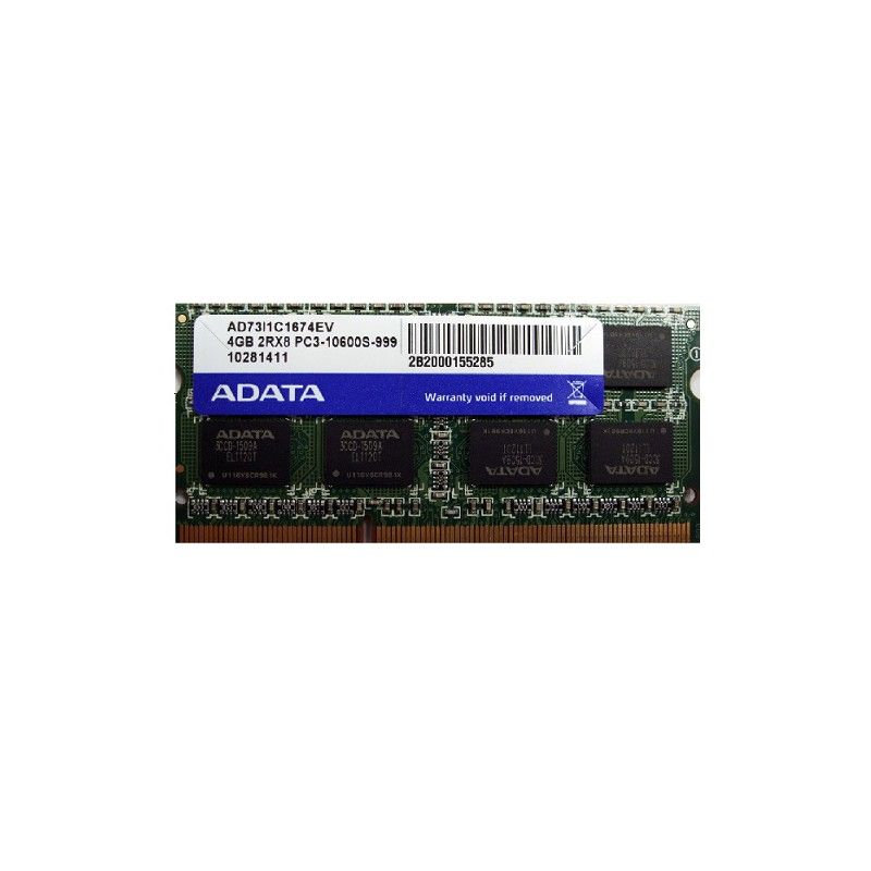 Modulo de memoria ADATA 4GB DDR3 SO-DIMM (PC3-10600S, 1333MHz, CL9)