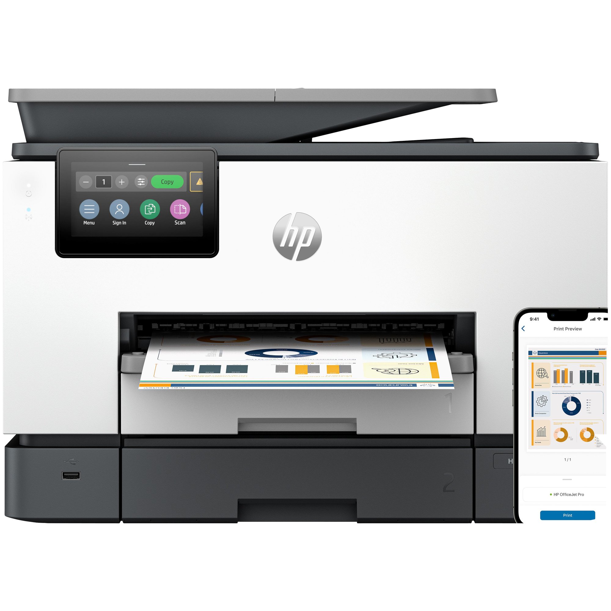 Impresora HP OfficeJet Pro 9130b inalámbrica de color All-in-One