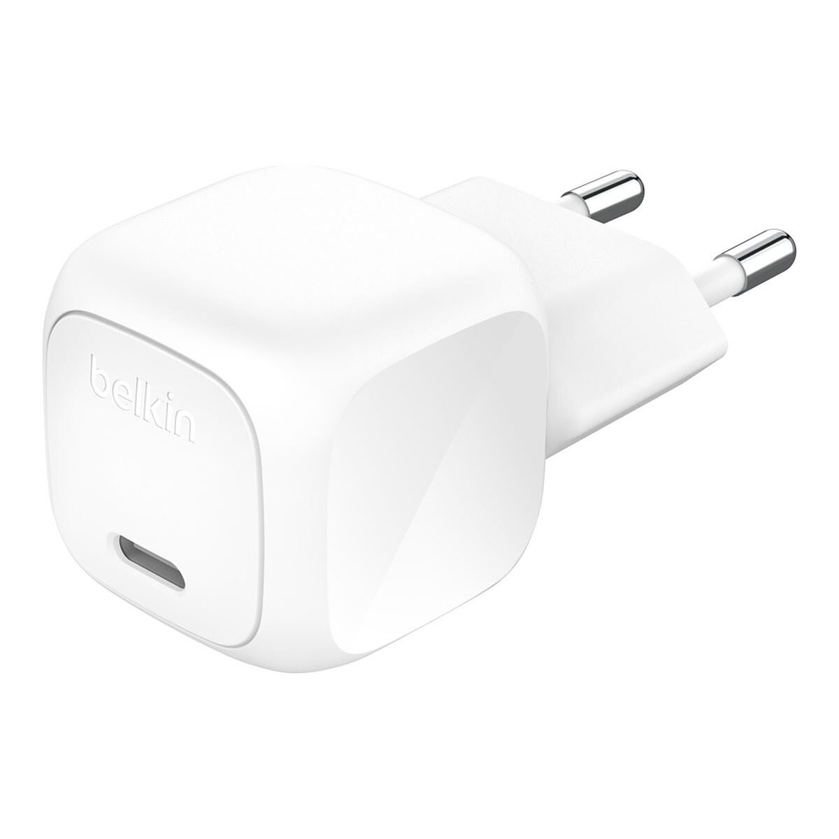 Belkin Chargeur USB-C 20 W pour iPhone et Samsung avec câble 1m (Blanc)