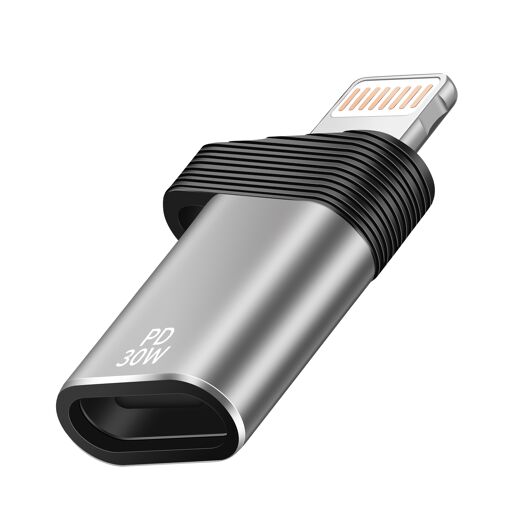 Adaptateur LinQ USB-C vers Lightning avec charge rapide 30W PD et transfert 480 Mbps - Argent