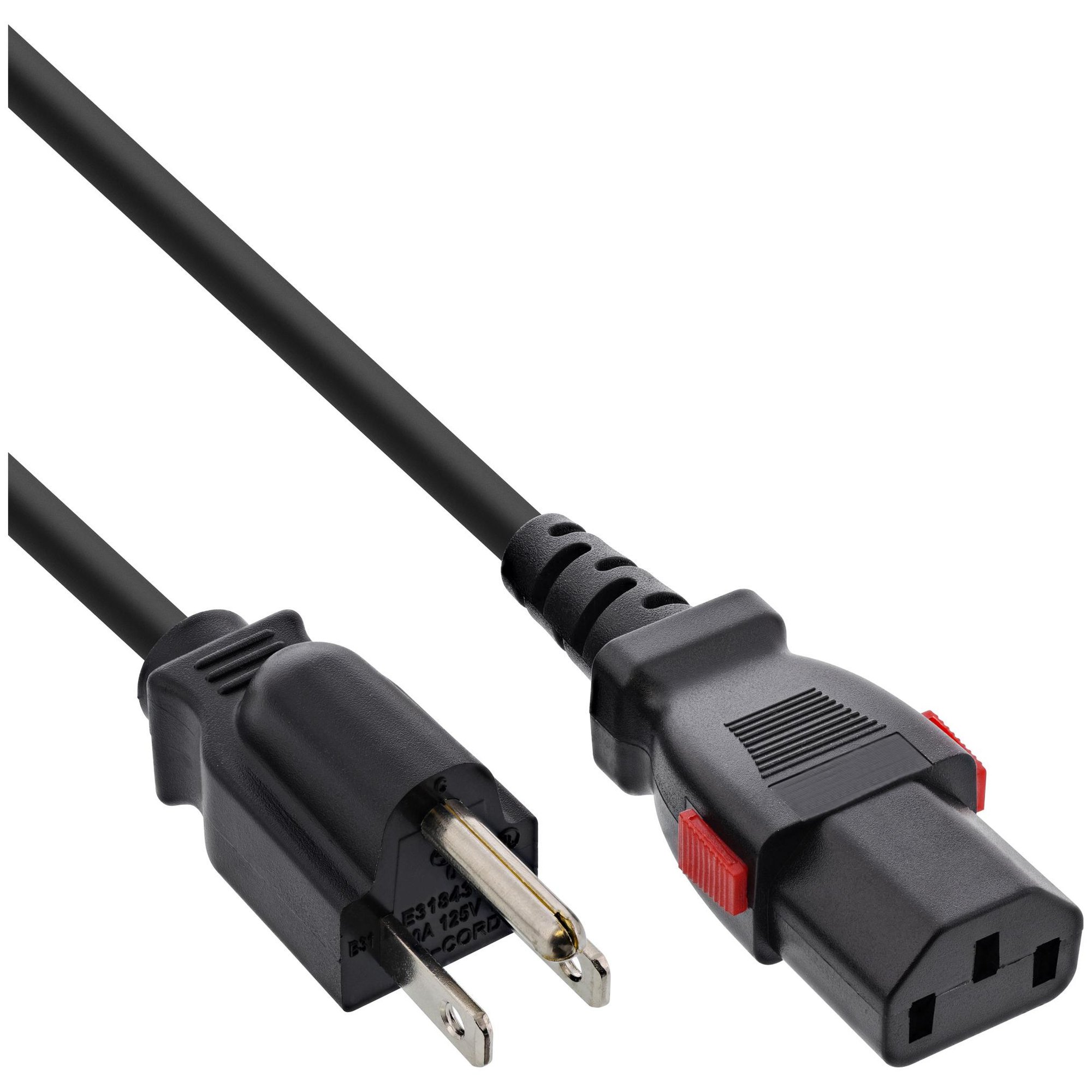 Câble électrique InLine 16952U Noir 2 m IEC C13 NEMA 5-15P