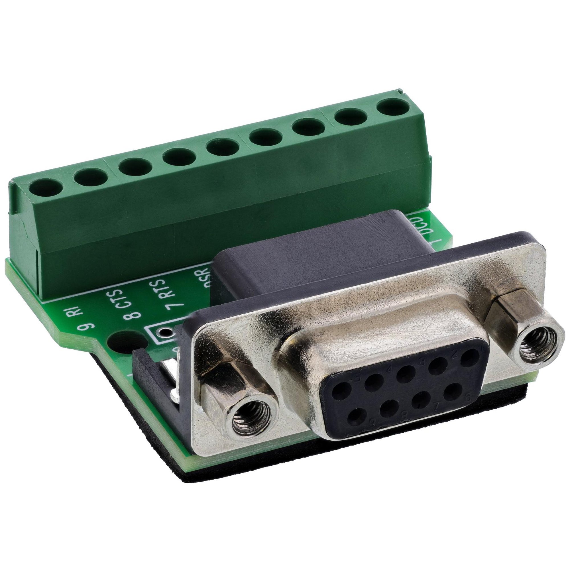 InLine 92501C Connector, Terminal Block/D-Sub 9, Black and Green