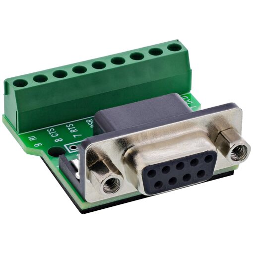 Conector InLine 92501C, Bloque terminal/D-Sub 9, Negro y Verde