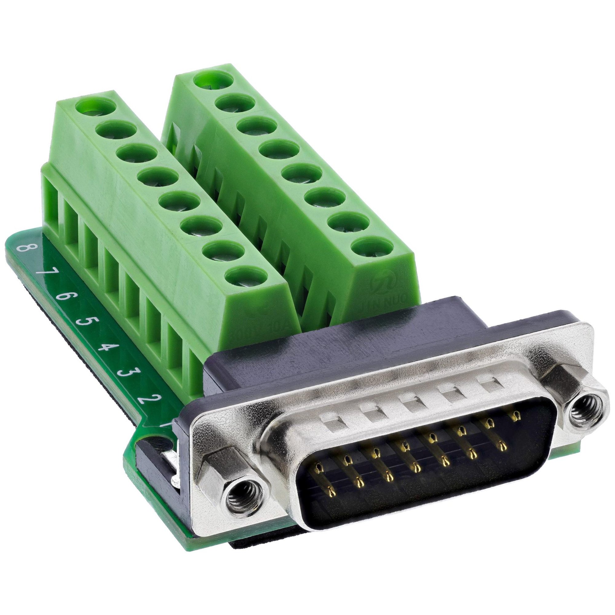 InLine 92502B Male/Female Connector Block, Black & Green
