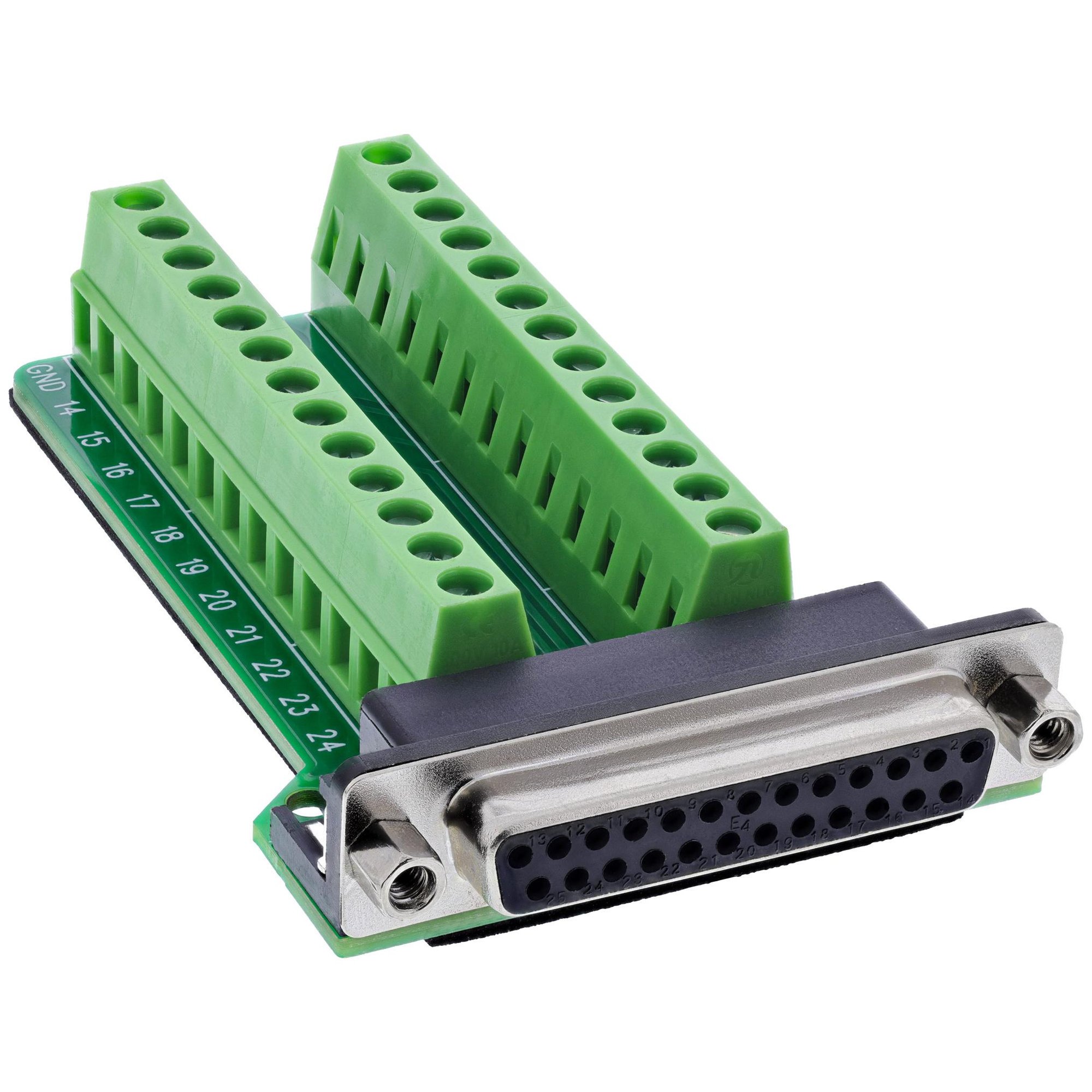 Conector de bloque InLine 92502E, D-Sub 25, verde (macho/macho)