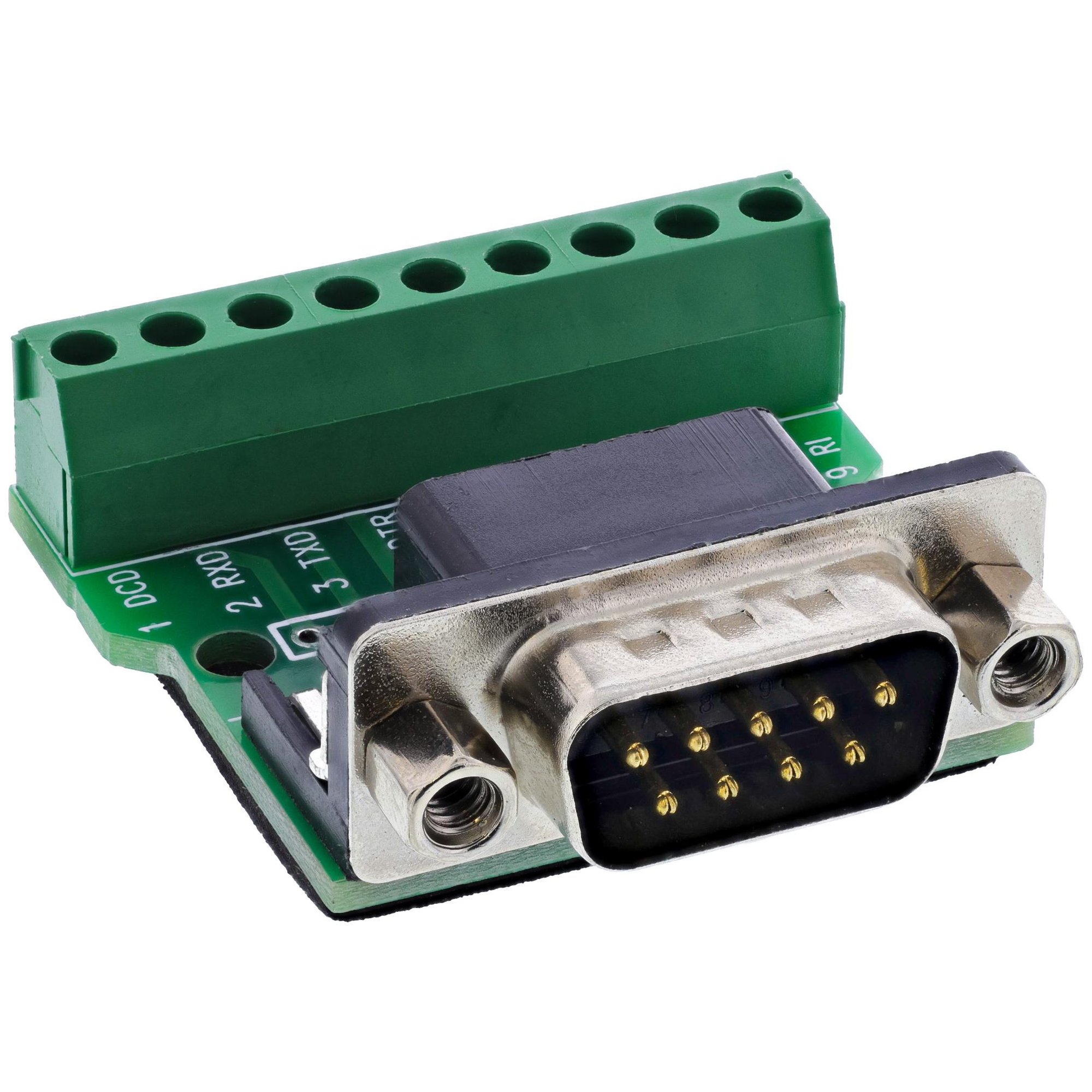 Connecteur InLine 92501D - Bloc terminal / D-Sub 9, Noir et Vert