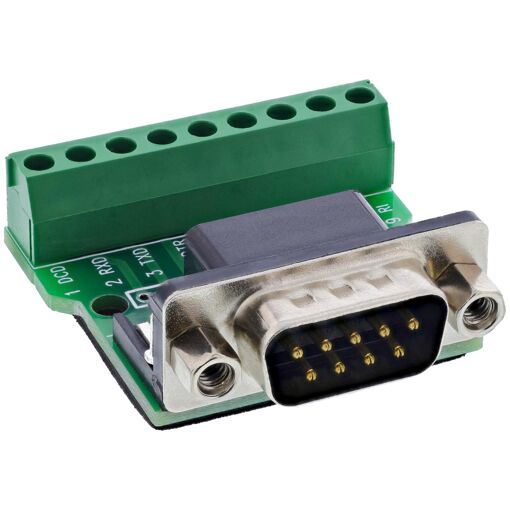 InLine 92501D Connector - Terminal Block / D-Sub 9, Black and Green