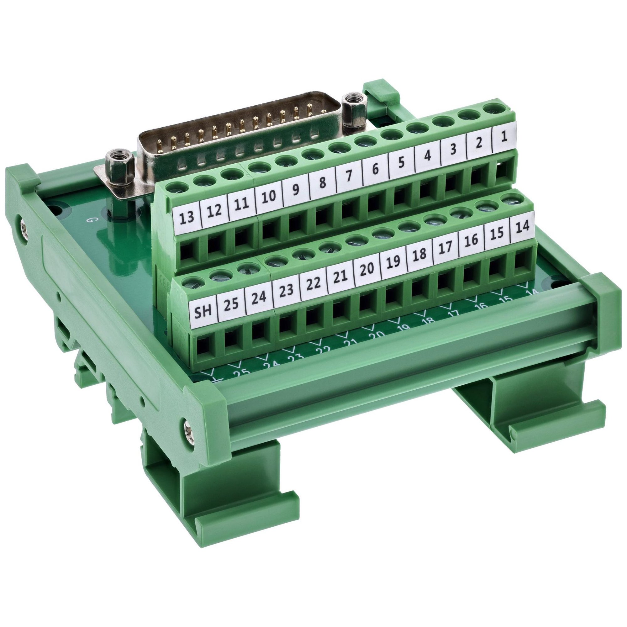 InLine 92502I Connector - Terminal Block/D-Sub 25, Green