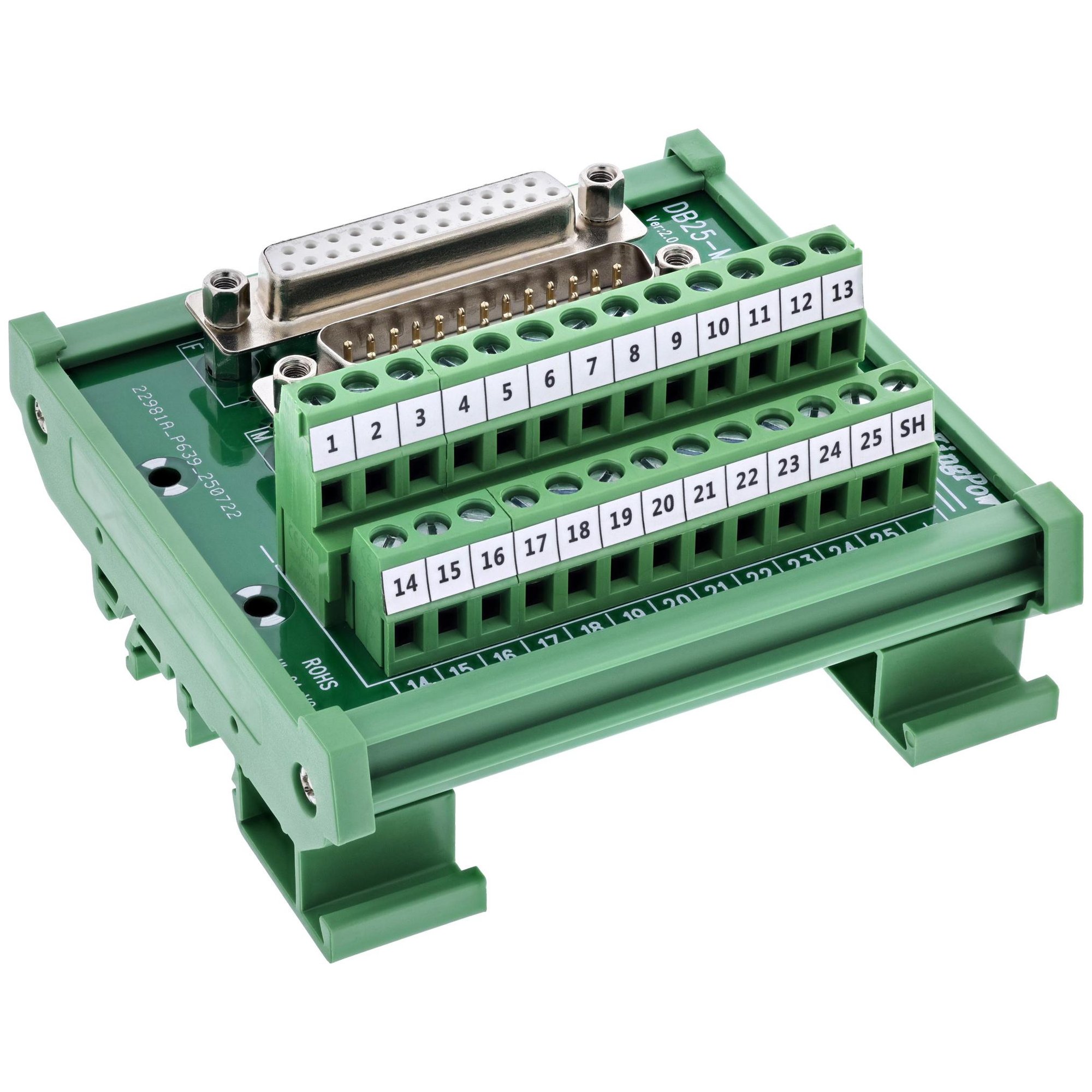 InLine 92502G Connector - Terminal Block / D-Sub 25, Green