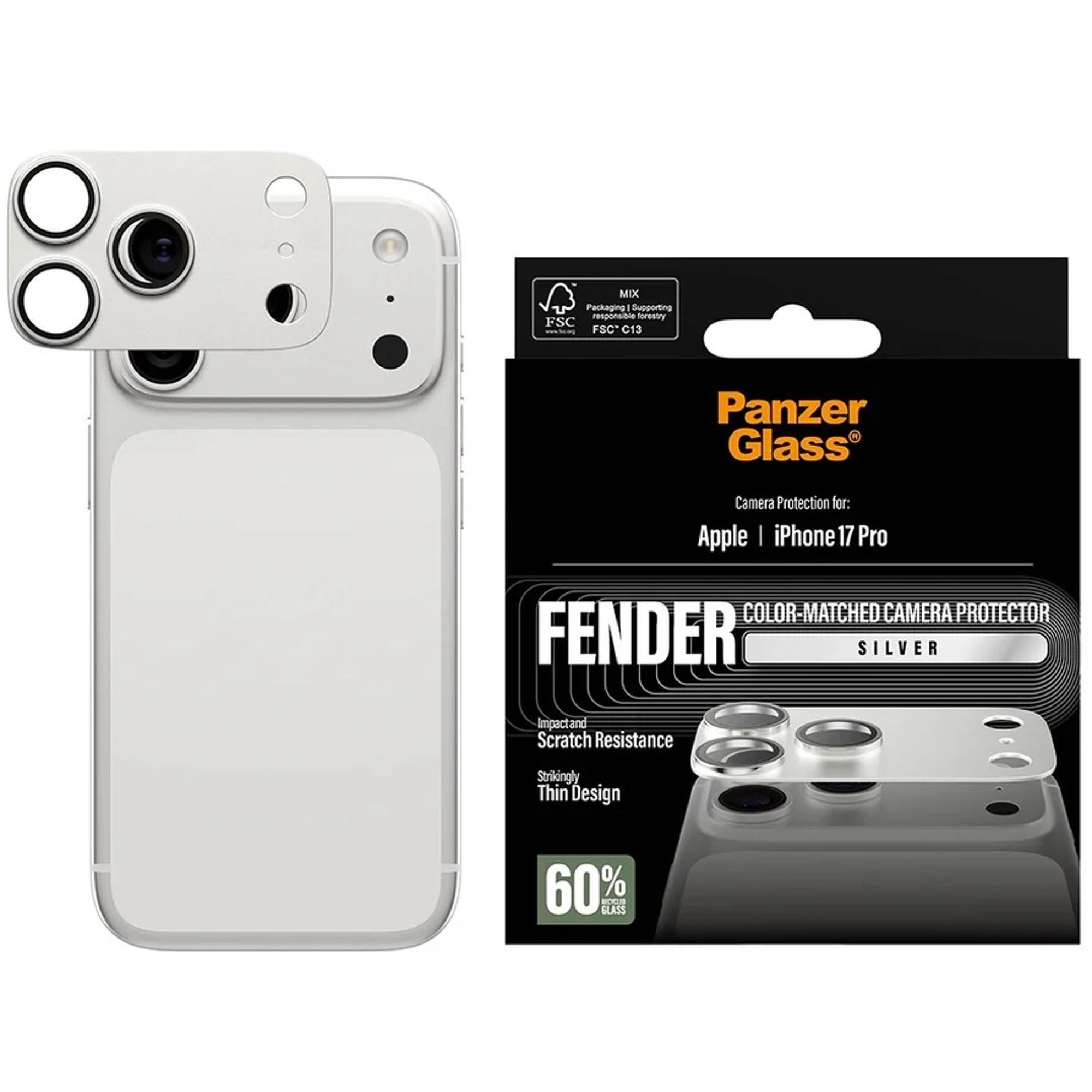 PanzerGlass Camera Protection for iPhone 17 Pro, Silver