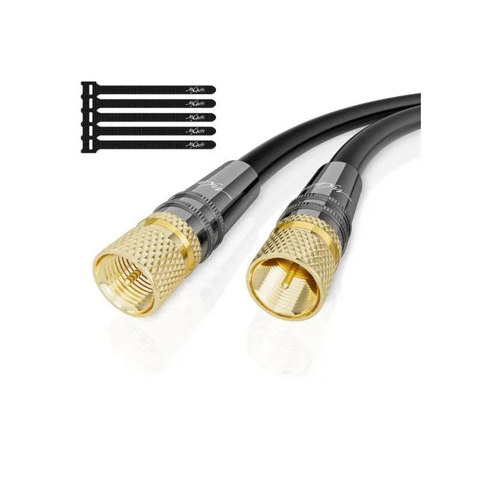 MYGATTI Coaxial Cable 70m HDTV 4K UHD - DVB-T2/S/C - Gold Plated F Connectors - Multi-Layer Shielding - Black