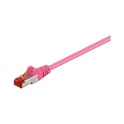 Cable MicroConnect S/FTP Cat6, 0,5 m, Rosa