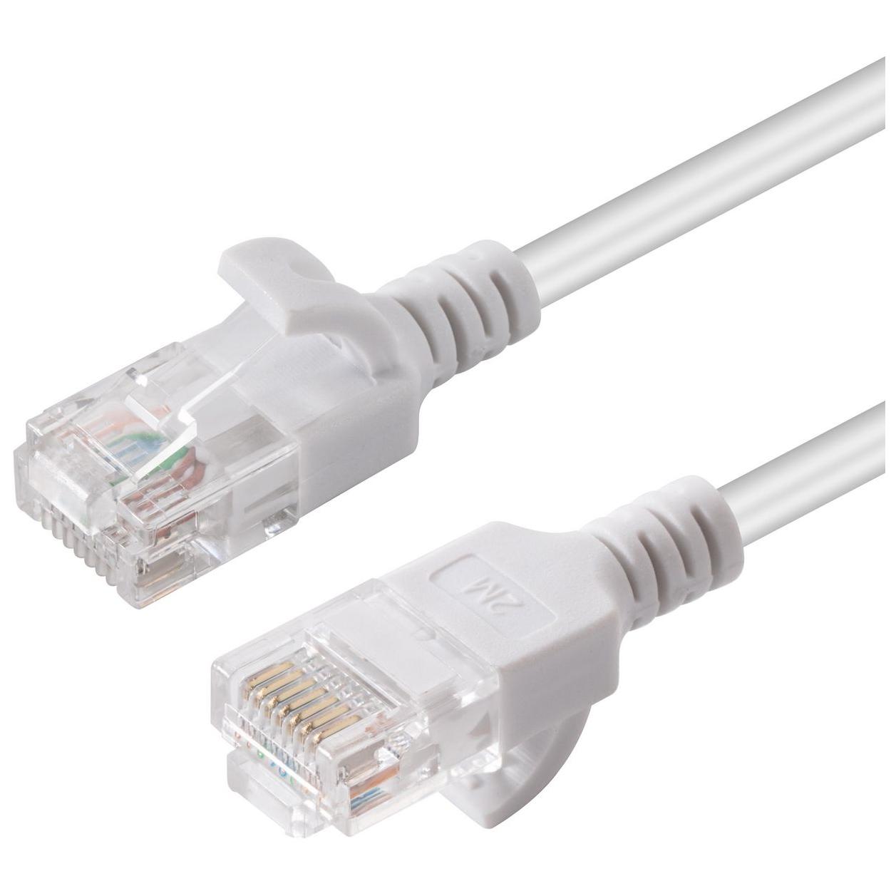 MicroConnect Slim Ethernet Cable, 0.25m, Cat6a U/UTP (UTP) - White