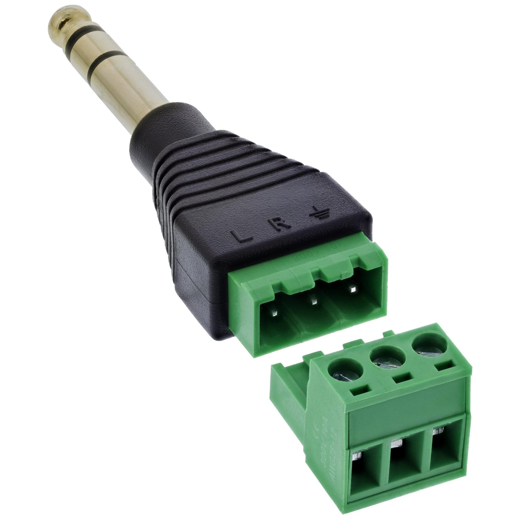 Conectador InLine 92504L, Negro y Verde