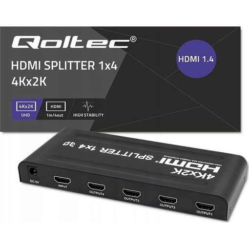 Qoltec Active HDMI Splitter 4x HDMI 4K x 2K 3.4Gbps