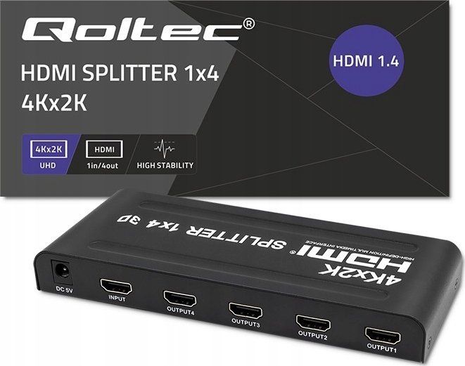 Qoltec Active HDMI Splitter 4x HDMI 4K x 2K 3.4Gbps