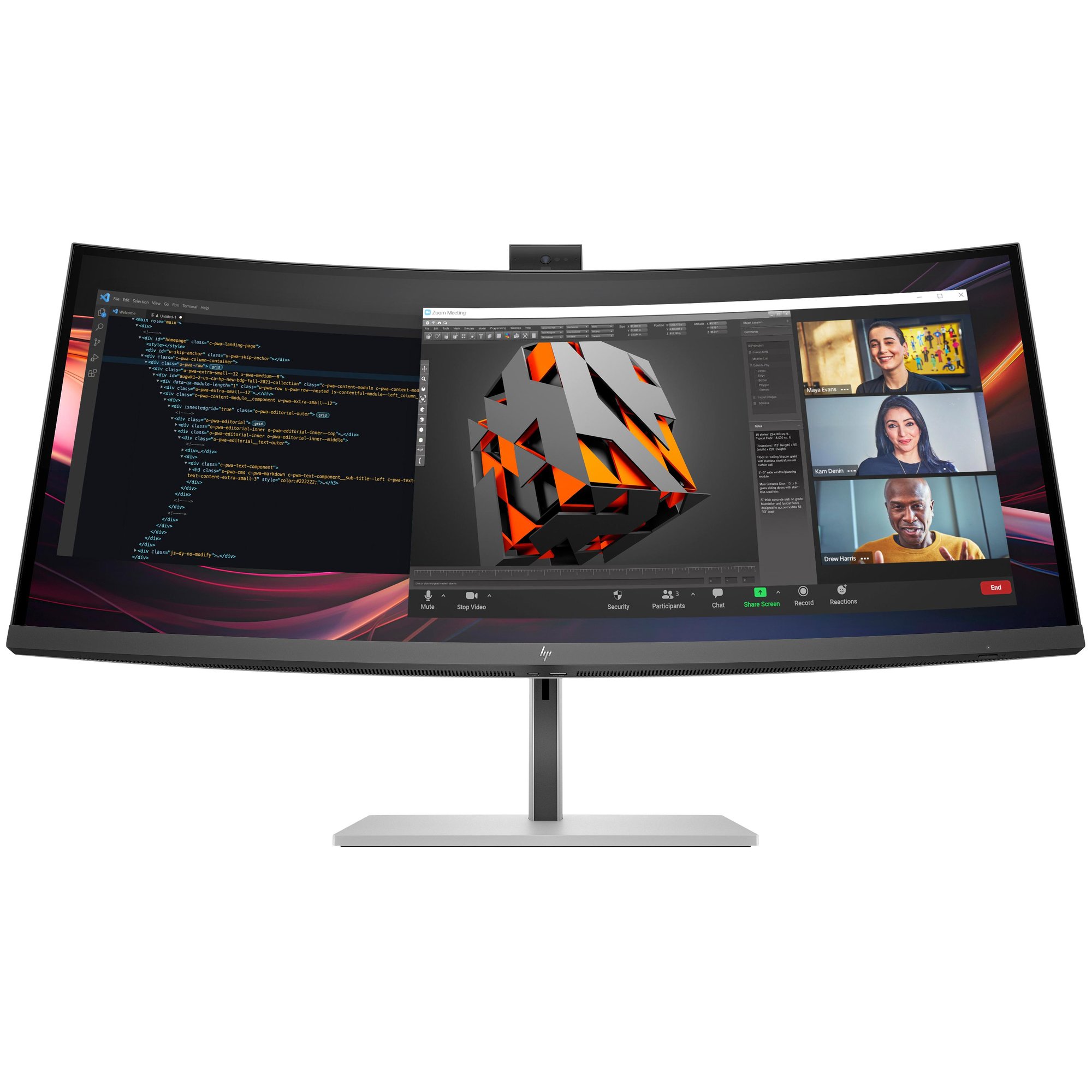 HP Series 7 Pro 34-inch WQHD Conference Monitor - 734pm Without PVC