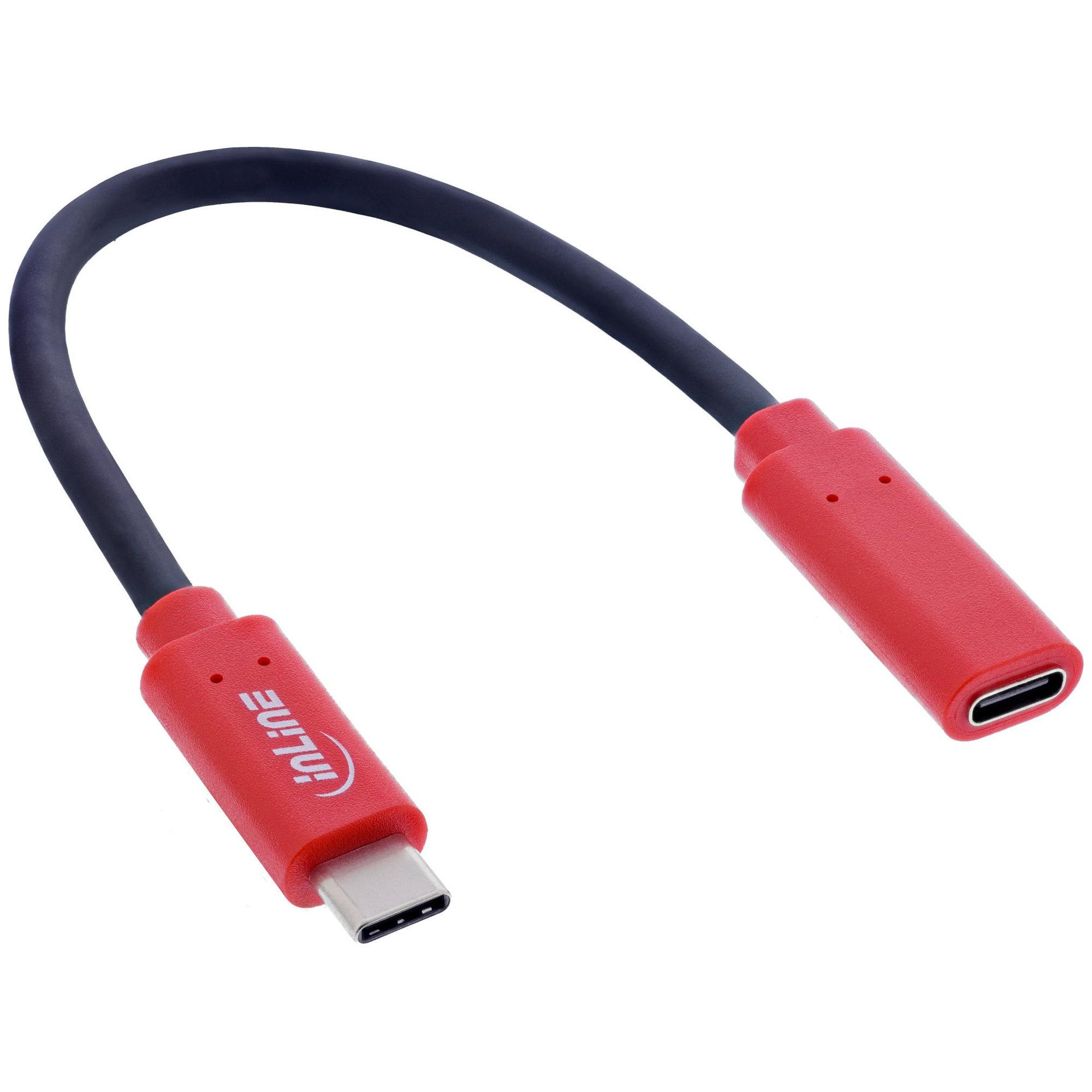 InLine 31654 USB C Cable, 0.2m, Red