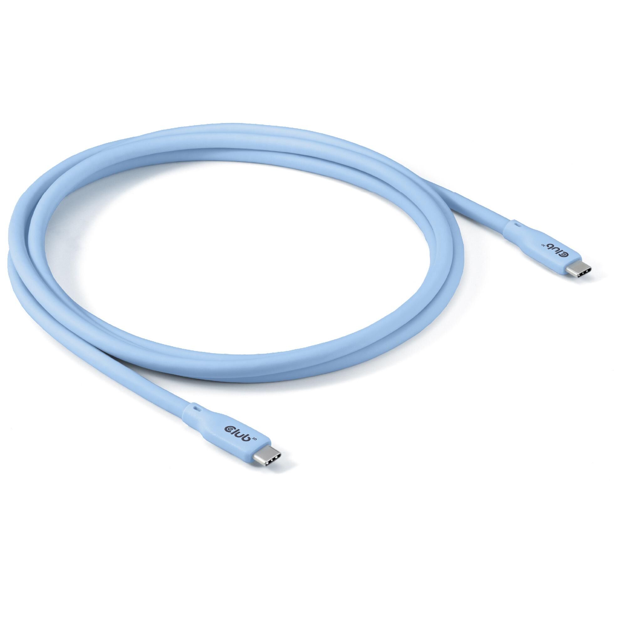 Cable Club 3D CAC-3003 USB-C - 2 m, USB4 Gen 2x2, 20 Gbps, 240 W, Azul