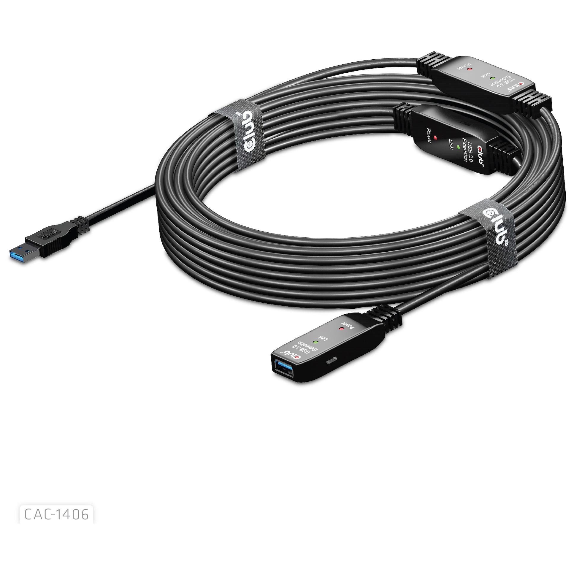 Club 3D 15ft USB 3.2 Gen 1 Cable (Type-A to Type-A) - Black
