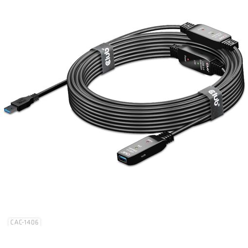 Câble Club 3D USB 3.2 Gen 1 de 15 mètres (Type A vers Type A) - Noir
