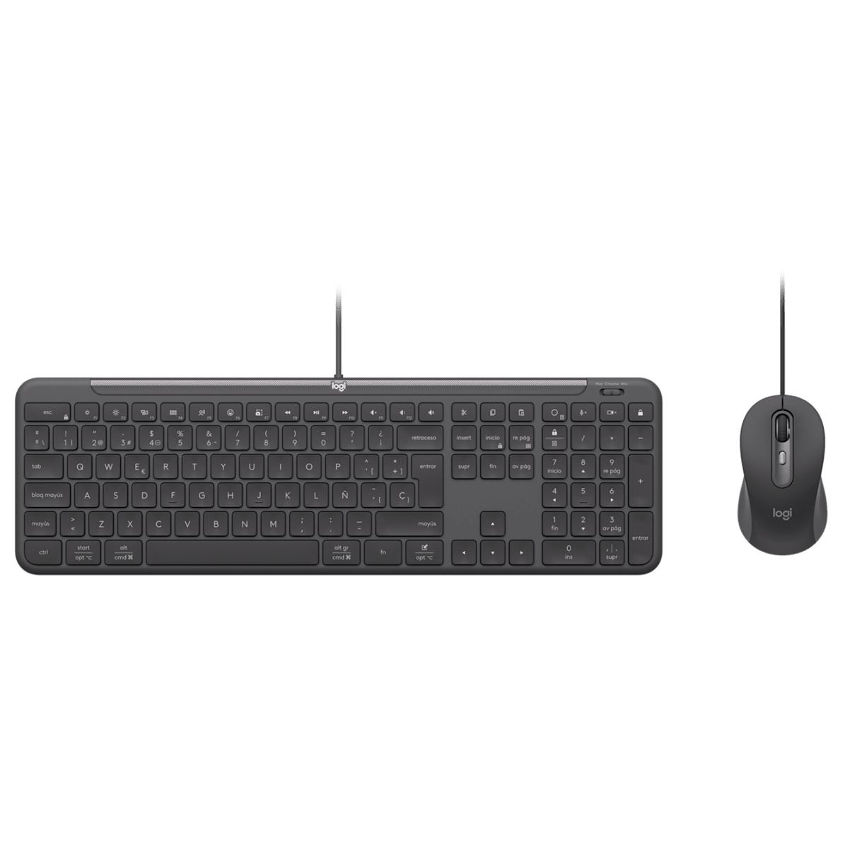 Logitech International USB QWERTY Keyboard and Mouse Set (Graphite)