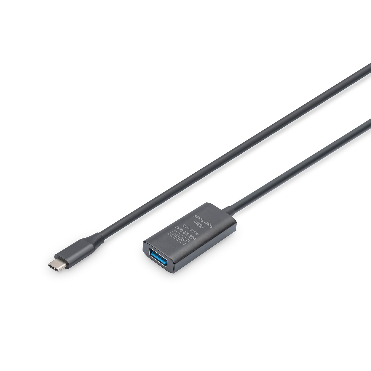 Câble d'extension USB actif Digitus - USB-A femelle vers Type-C mâle 5 m USB 3.2 Gen1-5 Gbit/s