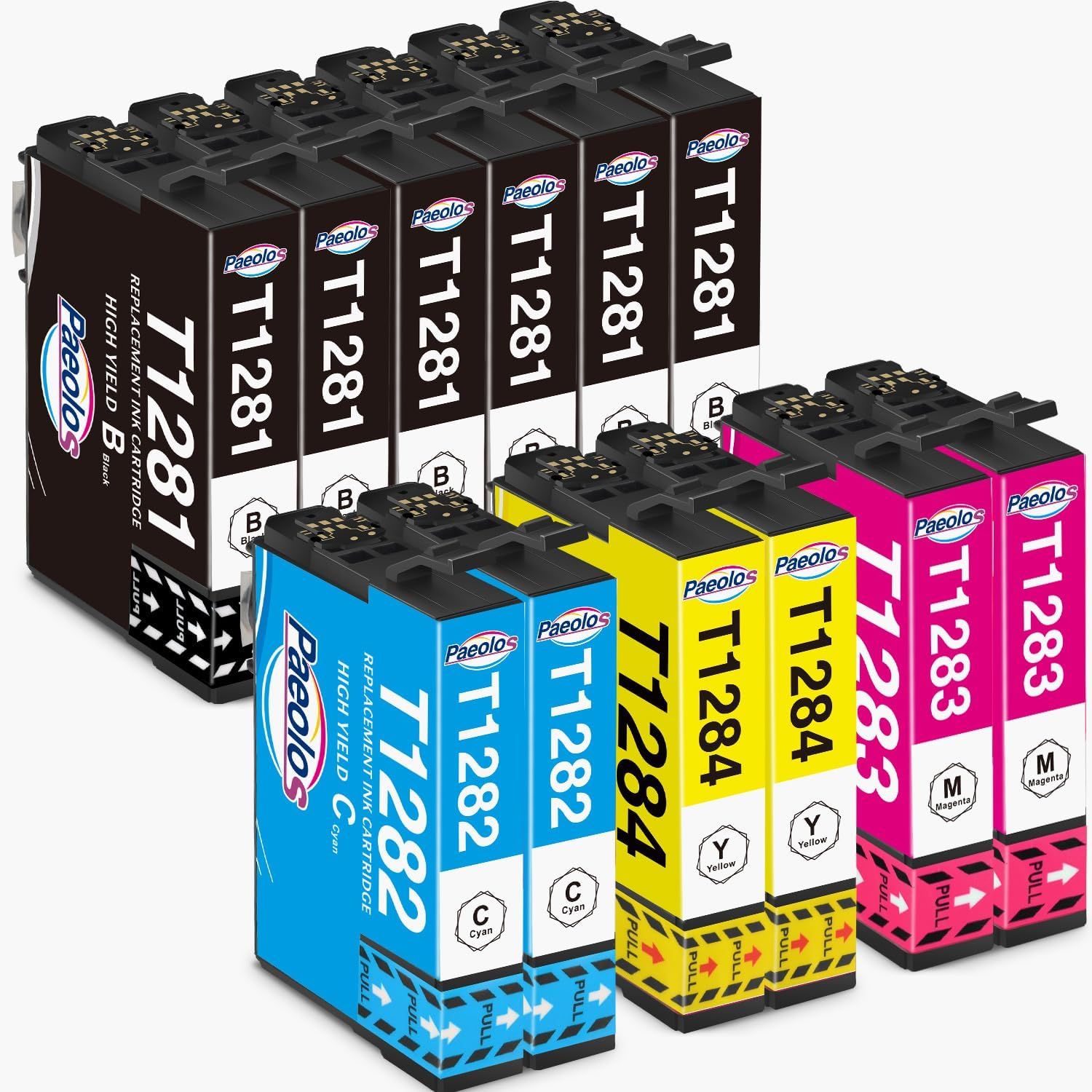 Paeolos Multipack Replacement Ink Cartridges for Epson T1281, T1282, T1283, T1284