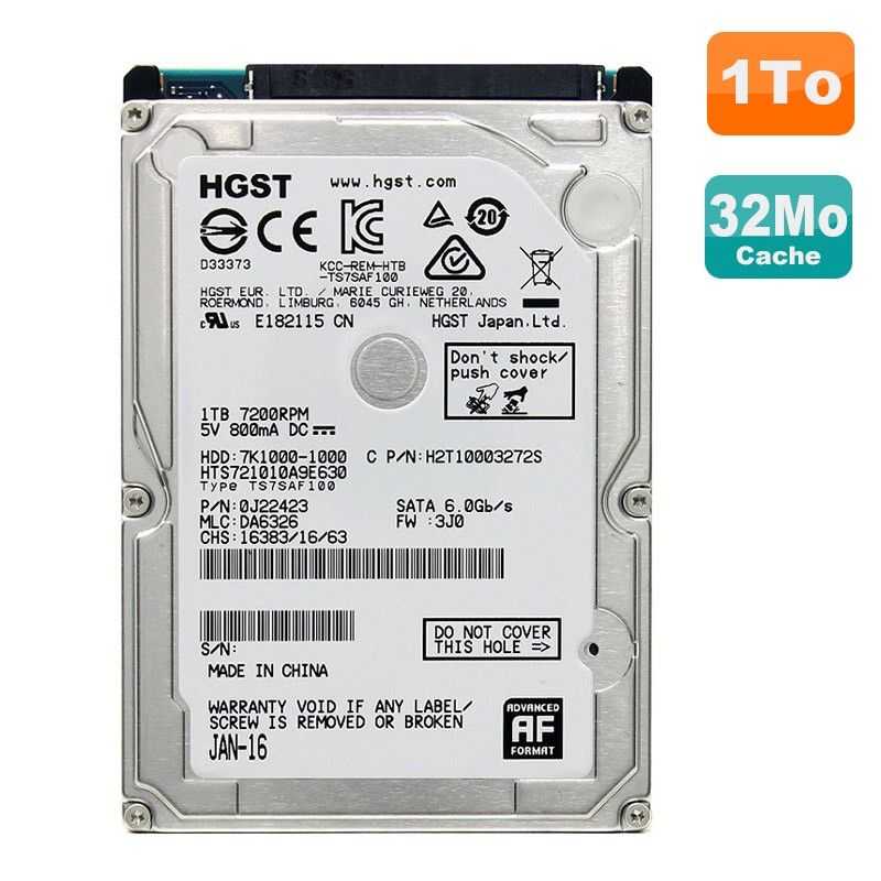 Disque dur interne HGST 1 To SATA 2,5"