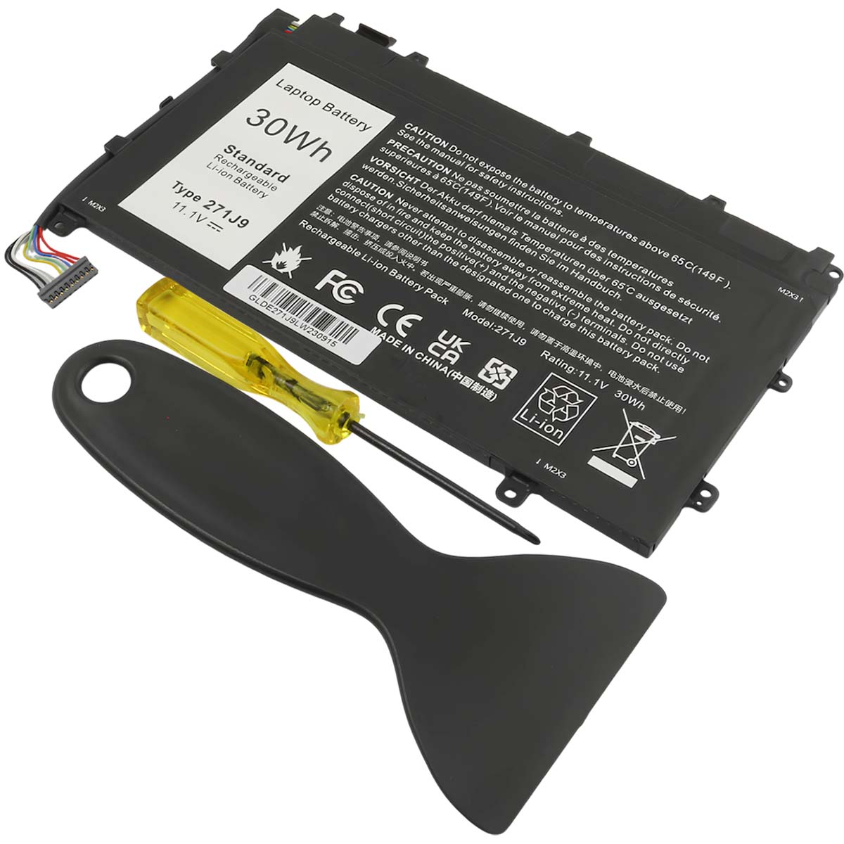 Avizar Replacement Battery for Dell Latitude 7350 Li-Polymer 11.1V 2700mAh 30Wh Black