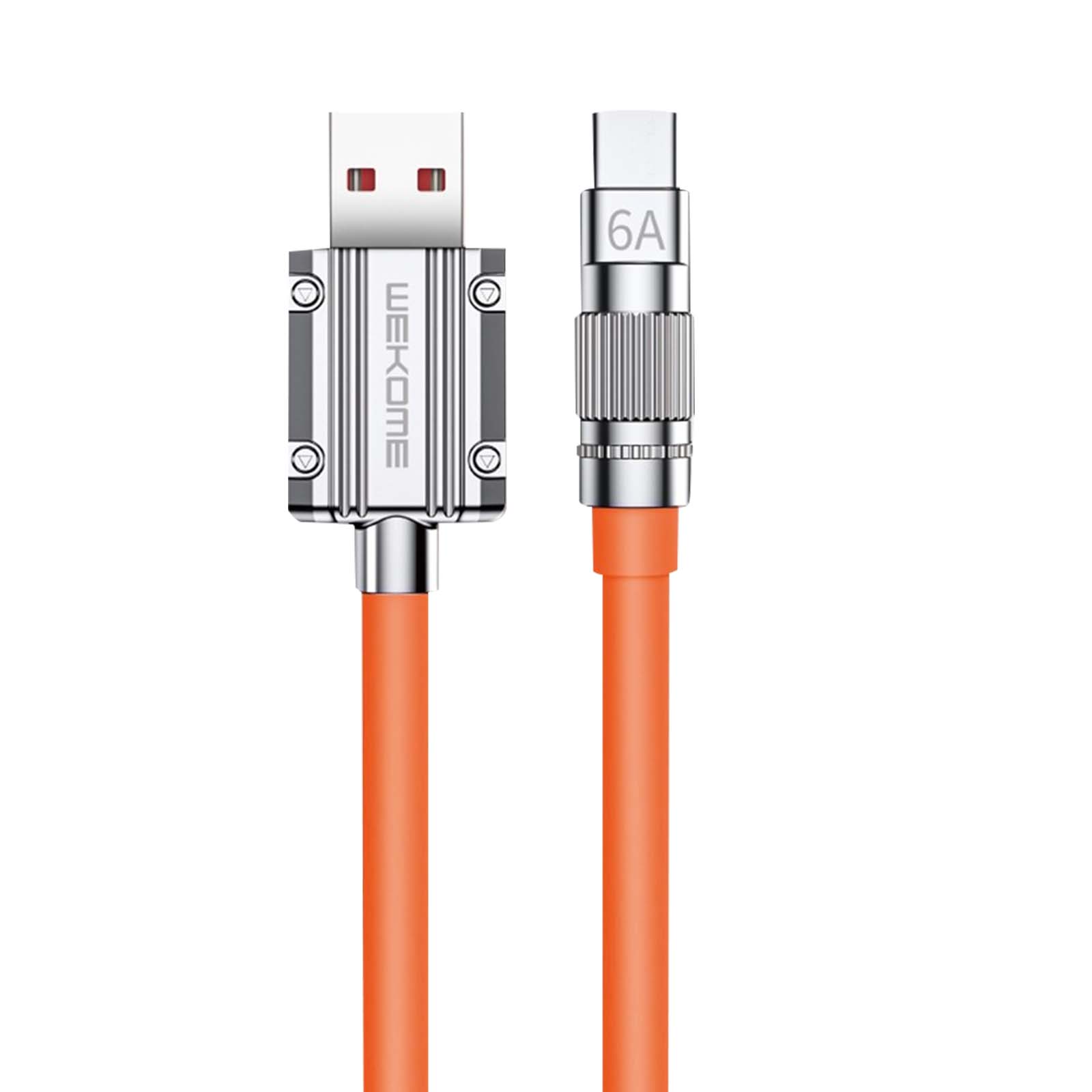 Wekome 1m USB-A to USB-C Cable, Single Charge and Fast Transfer, Orange