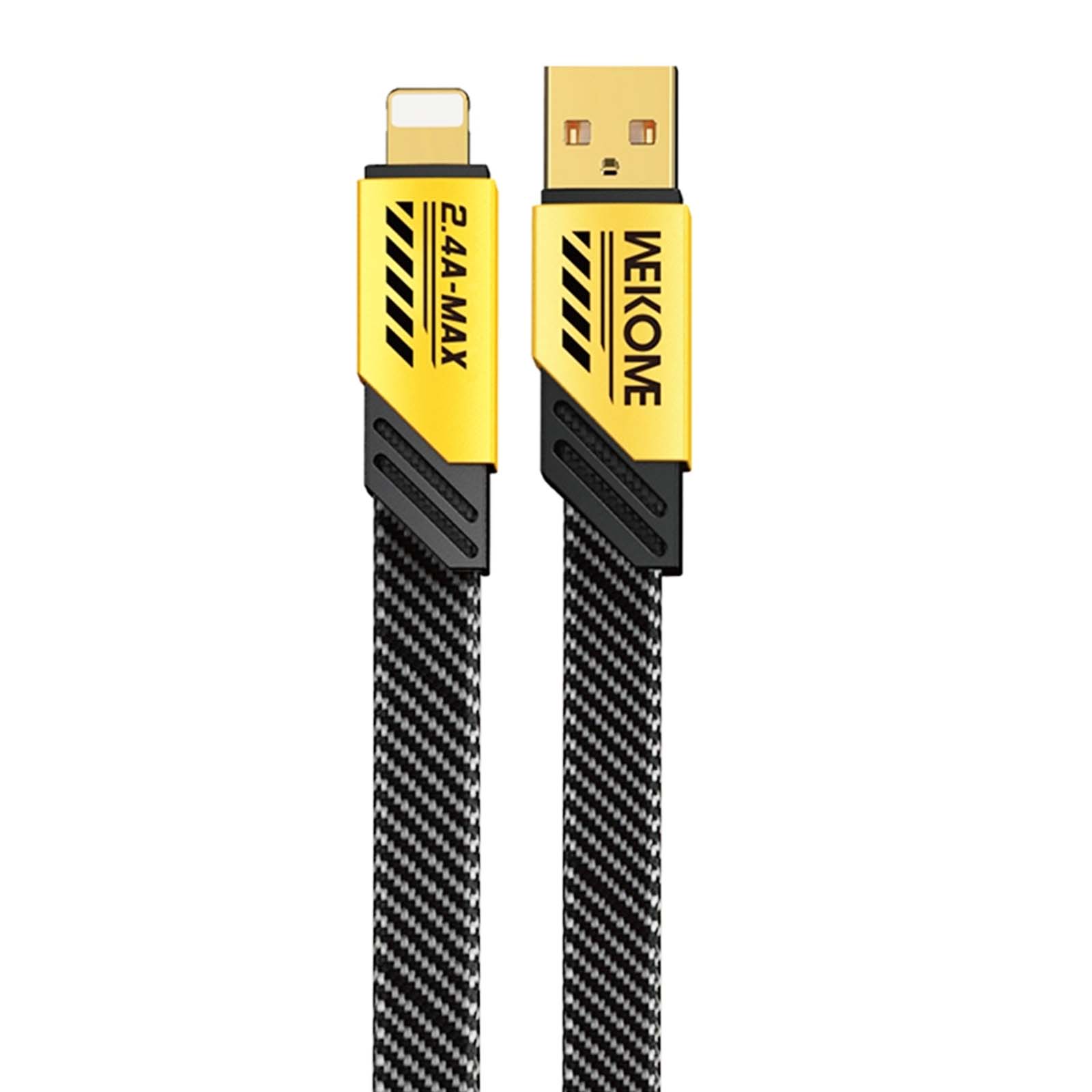 Wekome 2.4A USB-A to Lightning Cable, 1m, Mecha Series (Black/Yellow)