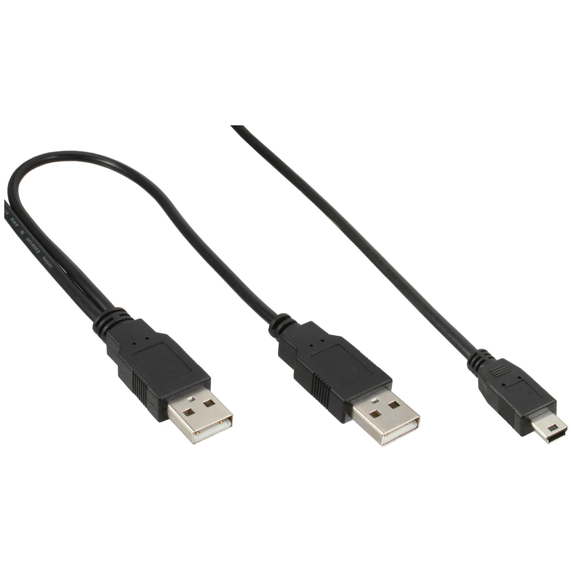 InLine 33107X USB Cable 1m Mini-USB B Black