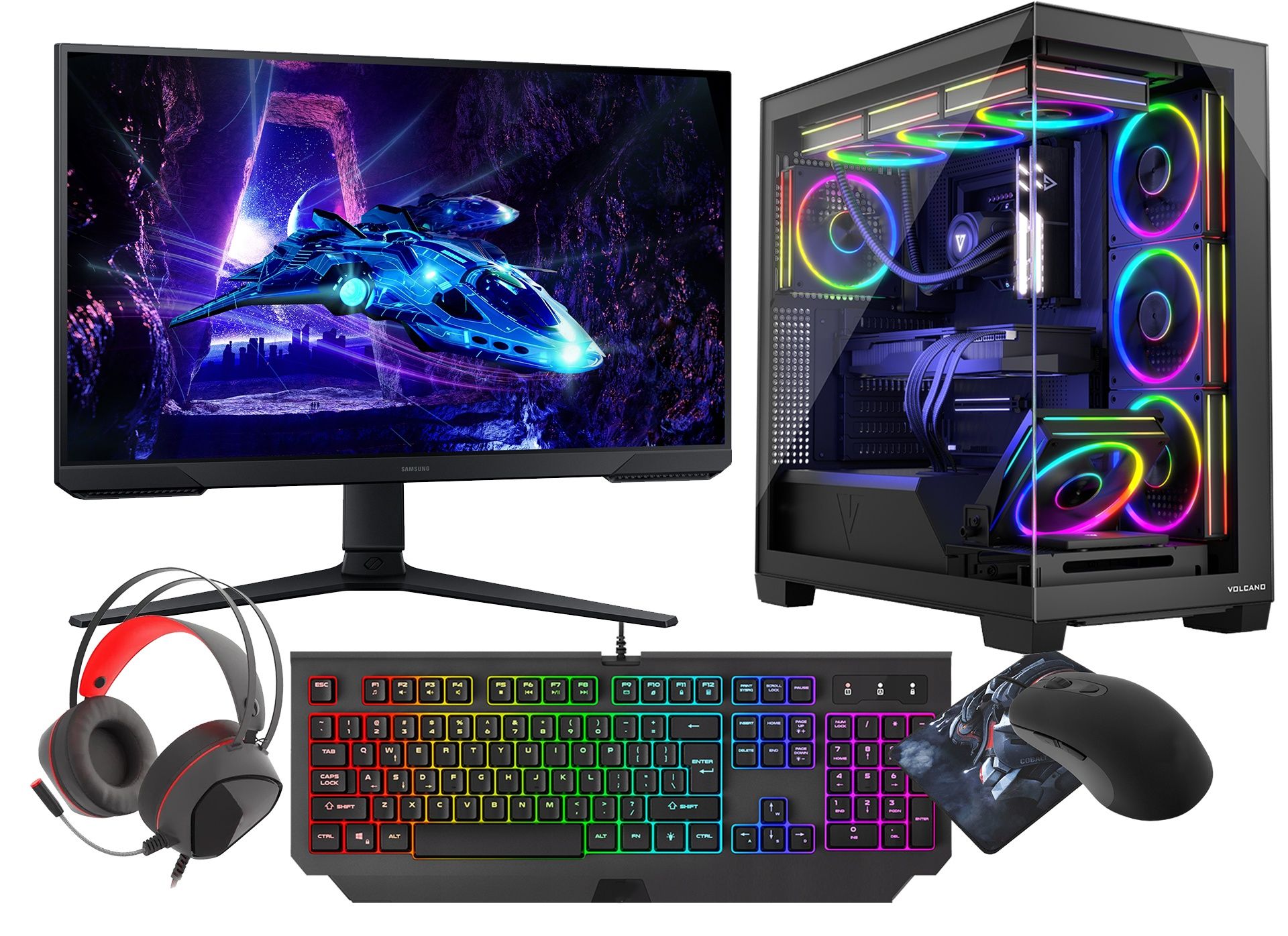 PC de juego VIST Stellar - Ryzen 7 8700F, 32GB de RAM, RTX 5070, SSD de 1TB, Pantalla LCD de 24' 180Hz
