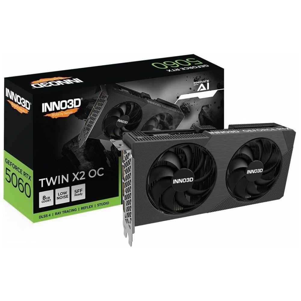 Carte graphique Inno3D GeForce RTX 5060 Twin X2 OC V2, 8 Go GDDR7, PCI-Express