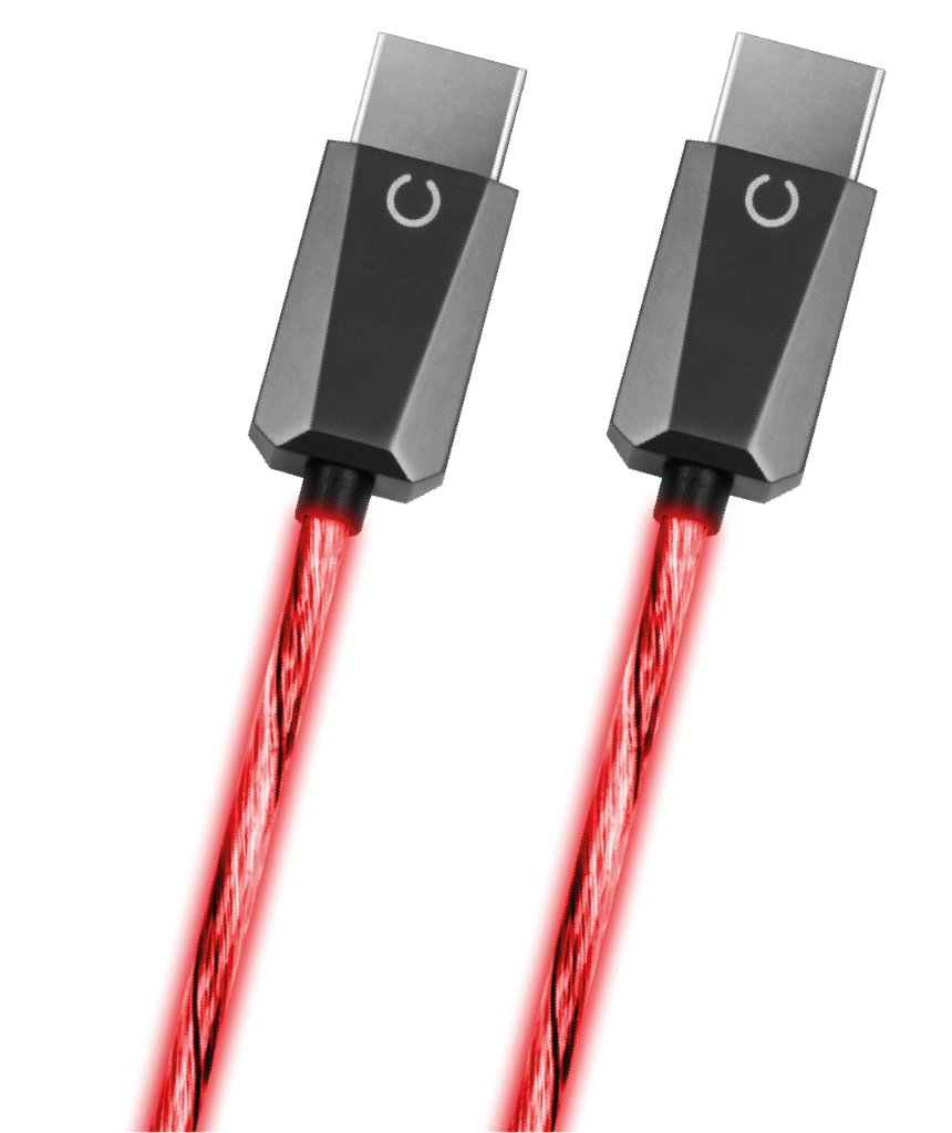 Konix HDMI 2.1 LED Cable - Red, 4K 1.2m