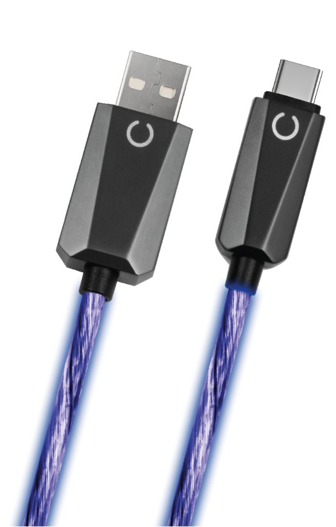 Konix USB 2.0 A to C Blue LED Charge Cable