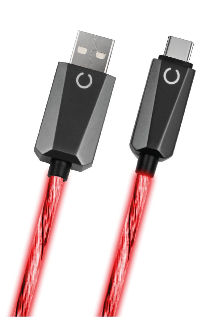 Konix USB 2.0 A to C Red LED Charge Cable