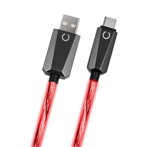 Cable de carga Konix USB 2.0 A a C rojo con LED