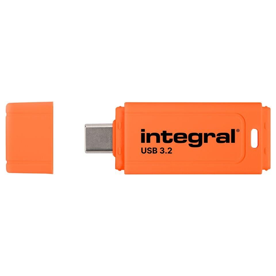 Integral Neon-C - Clé USB - 64 Go - USB-C 3.1 Gen 1 - orange