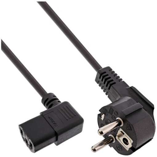 Câble électrique InLine 0,3 m Noir Prise d'alimentation type F à Coupleur C13