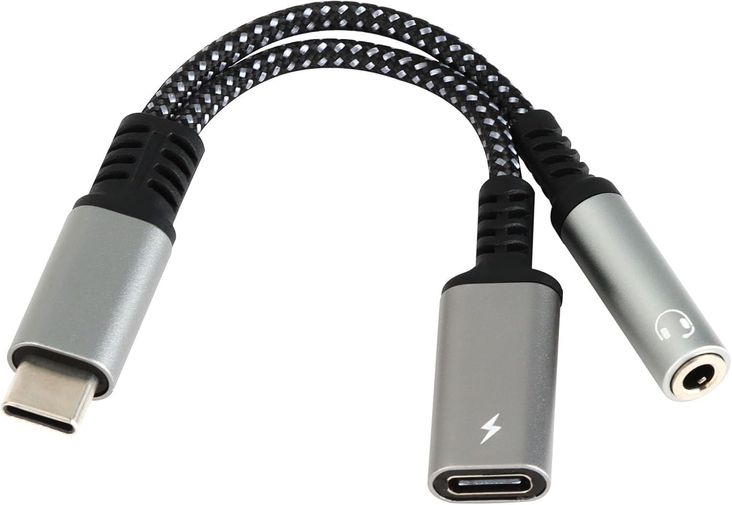 LORANKA USB-C to 3.5mm Jack Adapter with Quick Charge, 2-in-1 PD 60W Fast Charger and Hi-Fi Audio, Smart DAC Chip, Compatible with iPhone 14 Pro Max, Galaxy S24 S23
