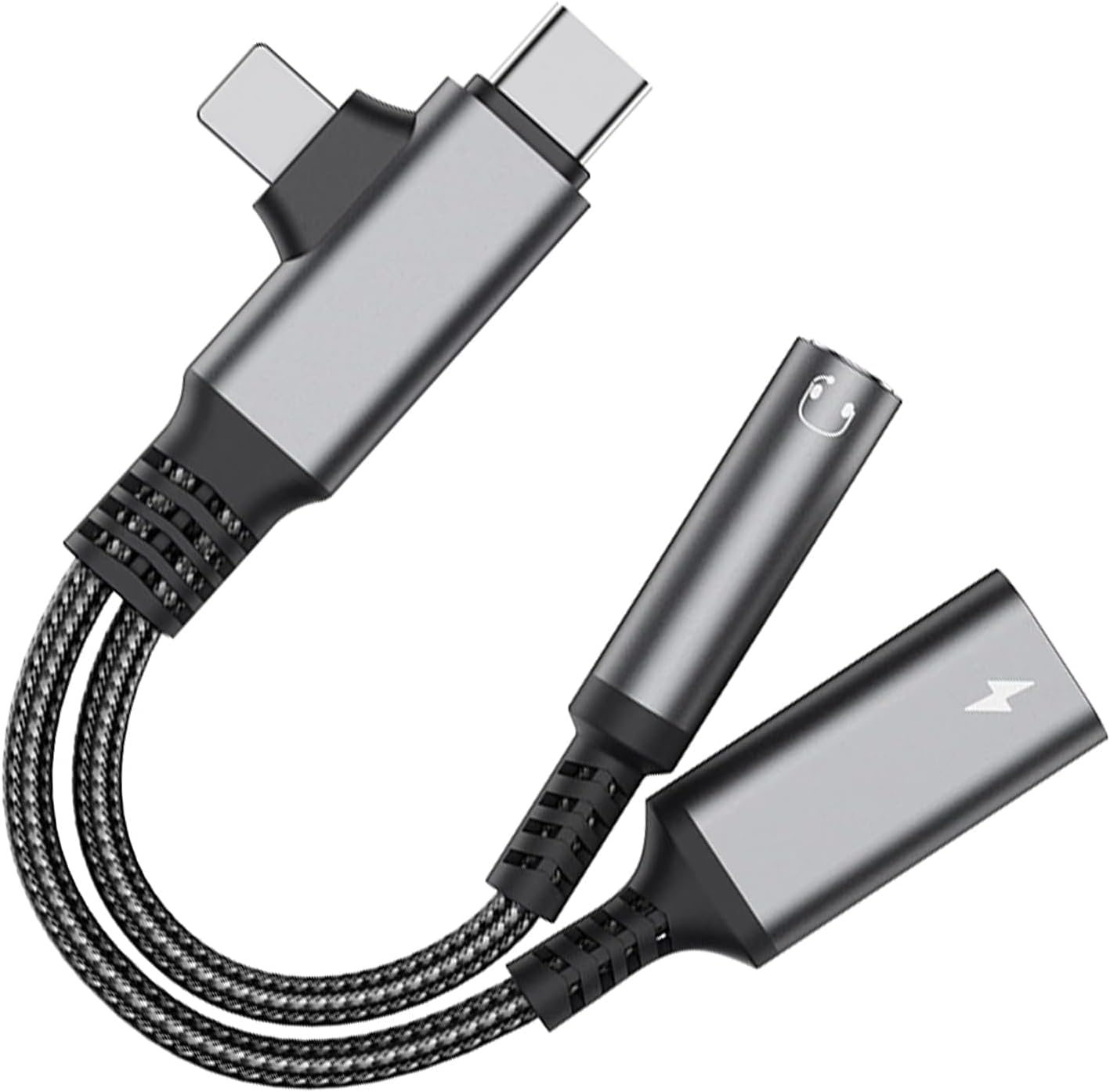 LORANKA USB C to 3.5mm Splitter, 2-in-1 Audio Adapter for Headphones