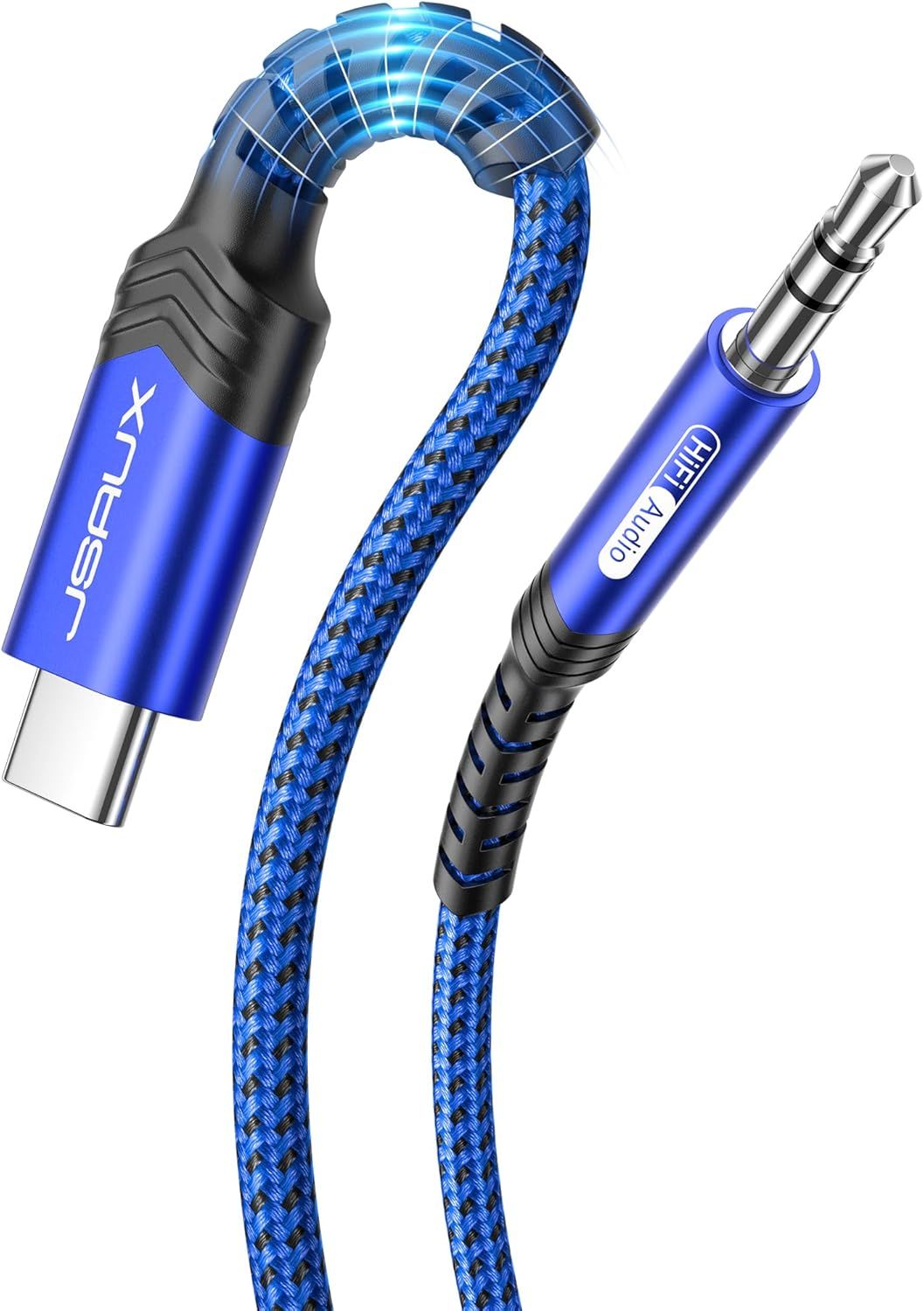 LORANKA USB C to 3.5mm Jack AUX Cable, 2m - Adaptor for Car Headphone Auxiliary Input with Nylon Braided Cord for Huawei P40/P30/P20/Mate 20/30, Samsung Galaxy S22/S21/S20+/Note20/10/A8, Oneplus 7