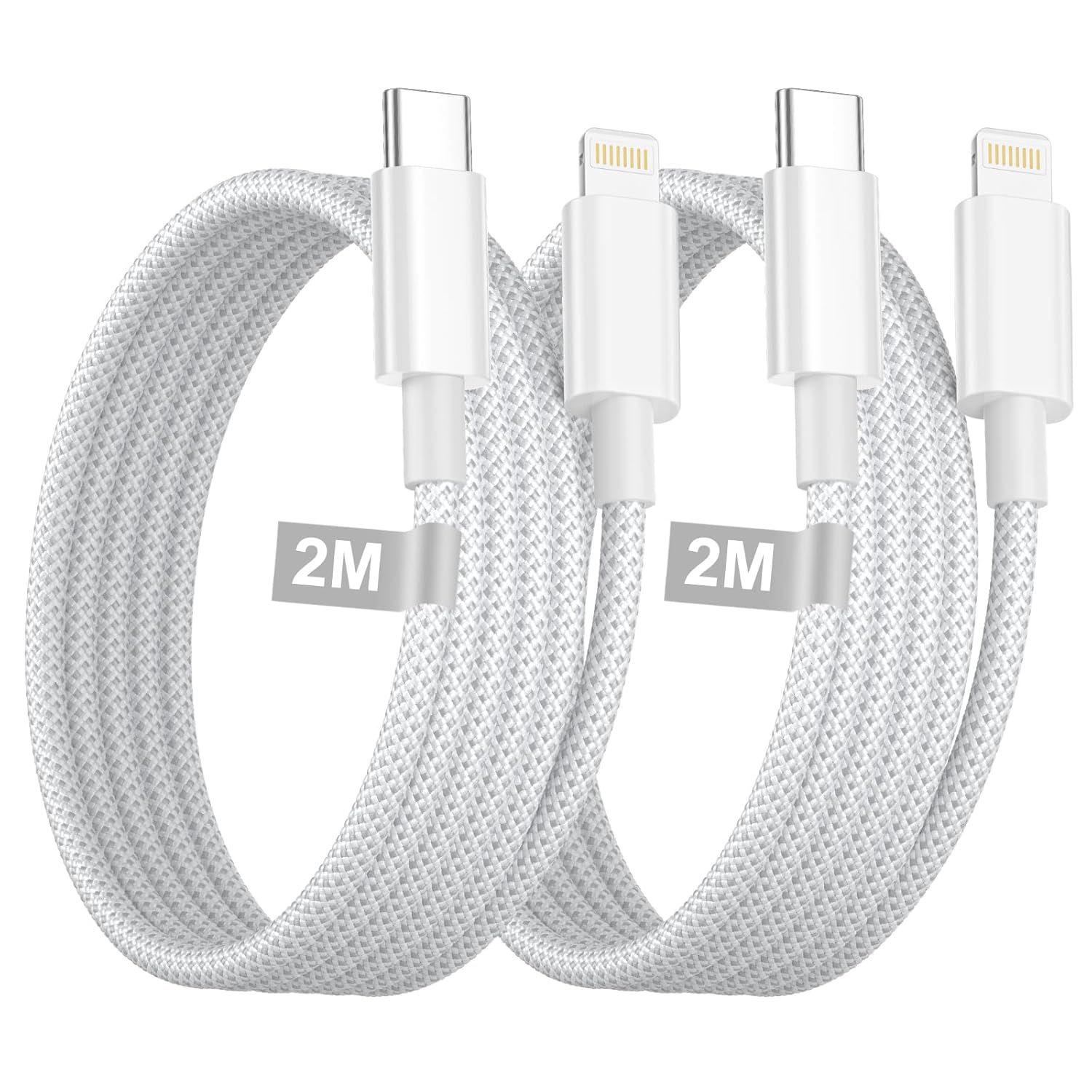 LORANKA USB C to Lightning Cable 2M (Pack of 2), Quick Charge Certified MFi for iPhone 14/13/12/11/X/SE/8/7