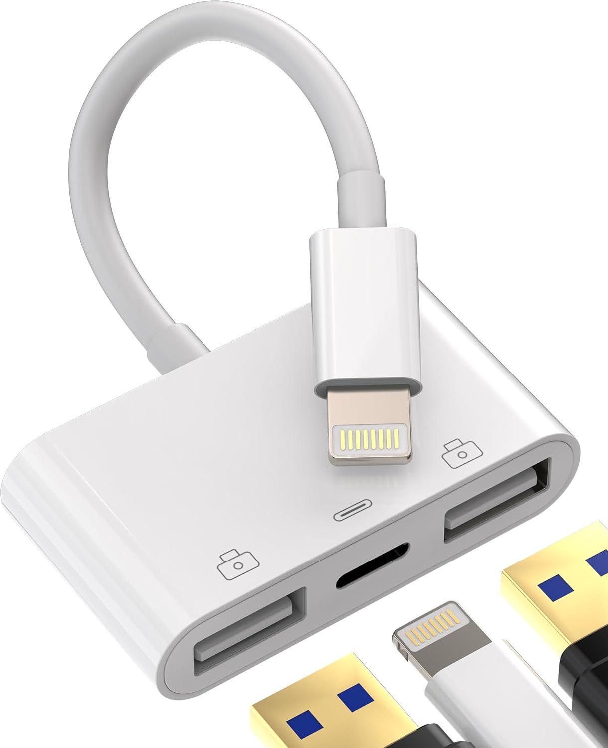LORANKA Lightning to USB Adapter - High-Speed Data Transfer Cable with OTG Functionality for iPhone, iPad and Tablets (Apple MFI Certified)